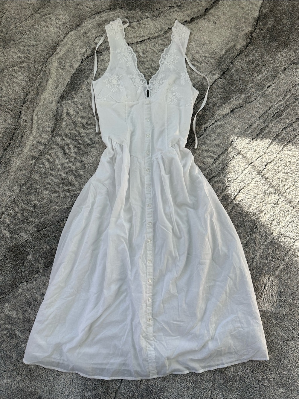 wild fable White Button-Front Lace Midi Sundress